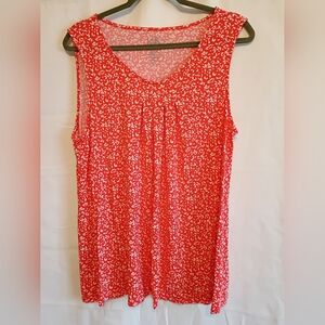 Croft And Barrow Size Xxl Orange And White Patterned Women's Top.